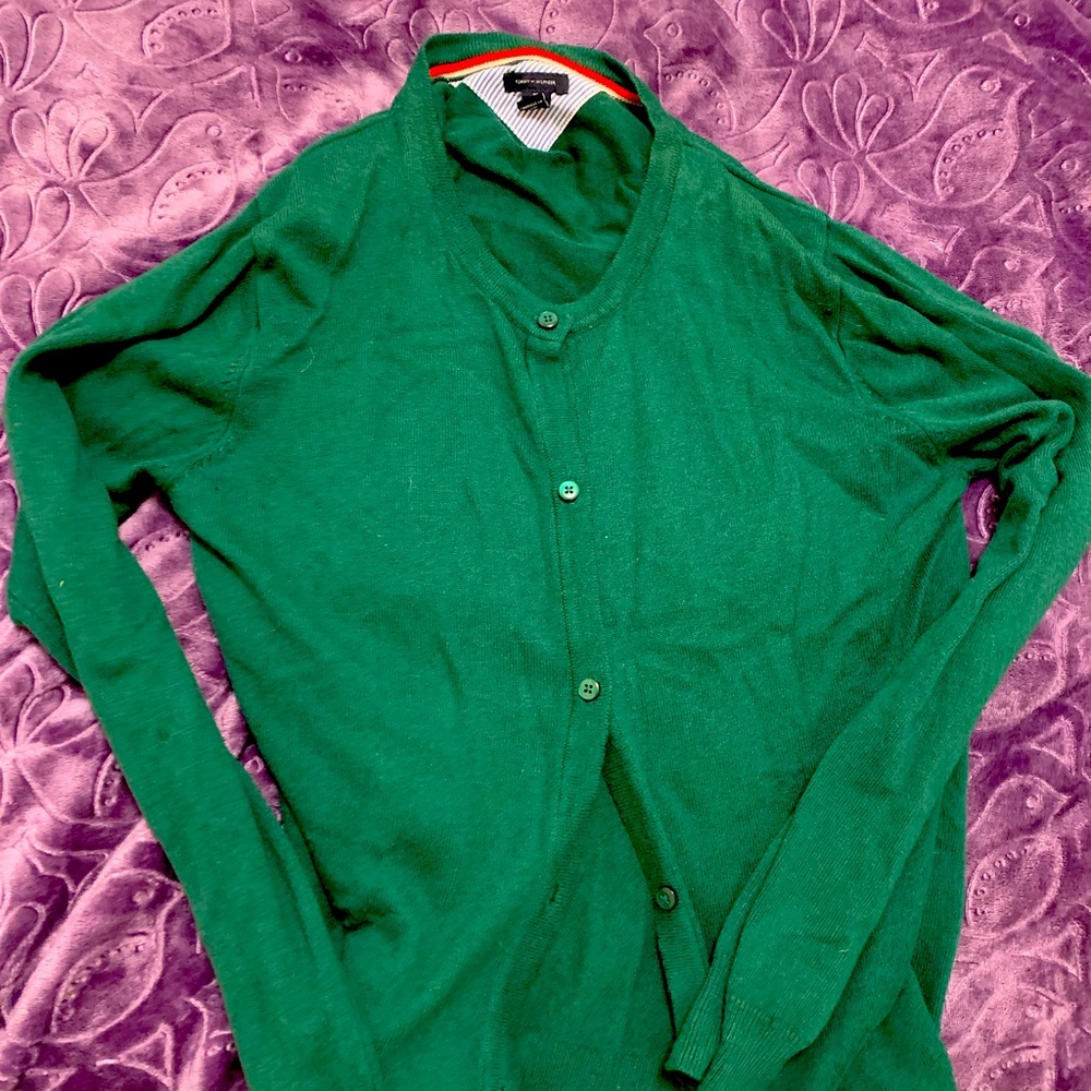 XL women’s emerald green Tommy Hilfiger cardigan.